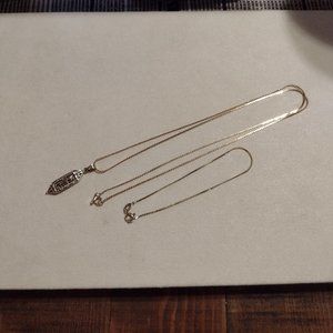 14K Yellow Gold Necklace with Pendant & 14K Bracelet